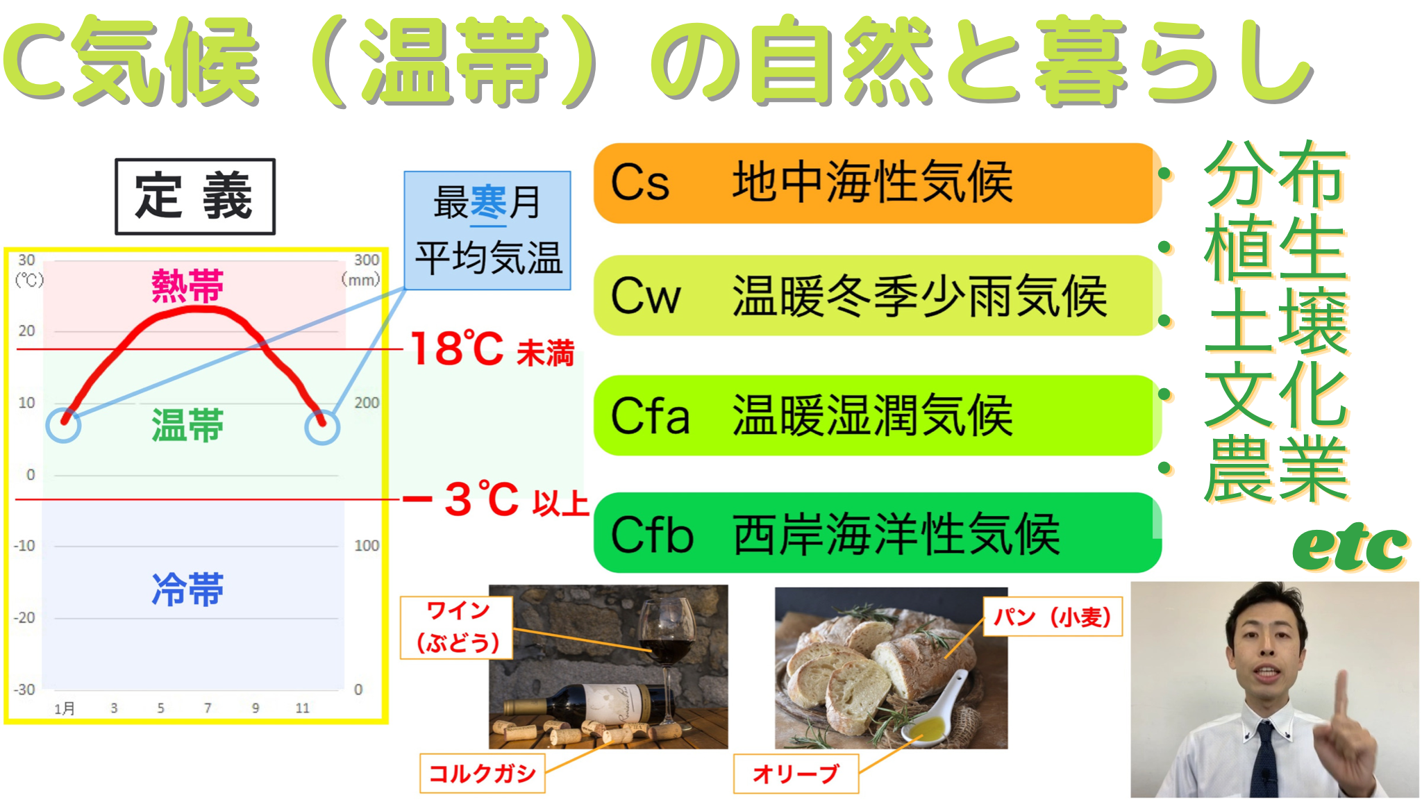 C気候（温帯）の自然と暮らし