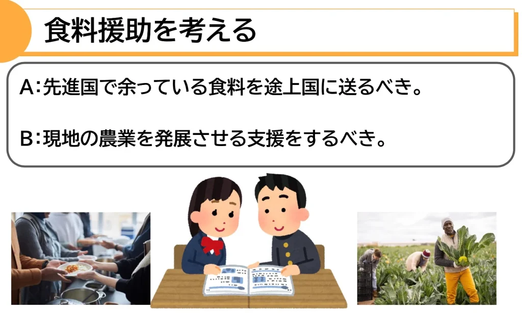 食料援助を考える―AさんとBさんの意見